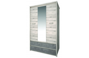 Трехстворчатый шкаф для одежды с зеркалом Джаз 3DG4S Z оникс
