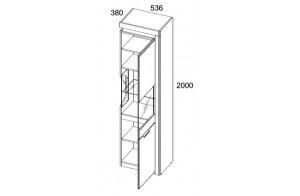 Шкаф с витриной Torino 1V1D P 