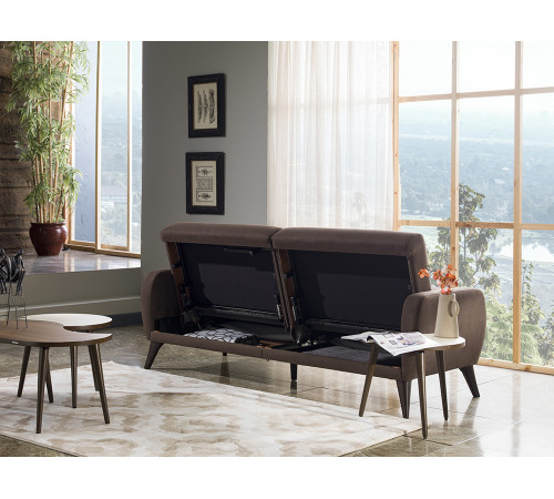 Трехместный Диван-кровать Flexy Флекси (коричневый)