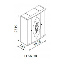 Четырехстворчатый шкаф Легенда венге LEGN-20 Четырехстворчатый шкаф Легенда венге LEGN-20