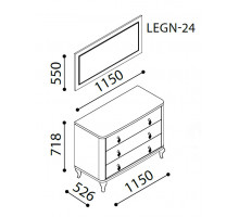 Зеркало для туалетного столика Легенда (Legenda) LEGN-24 Зеркало для туалетного столика Легенда (Legenda) LEGN-24