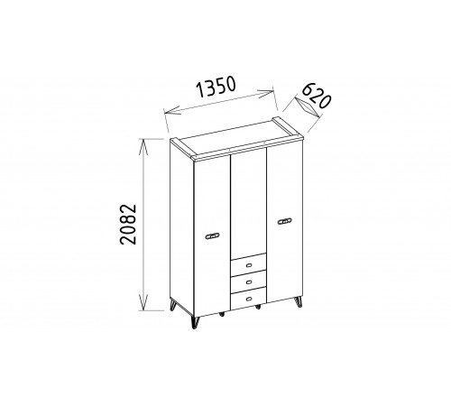 Трехдверный шкаф Менти (Menty) MENTY-21 Трехдверный шкаф Менти (Menty) MENTY-21