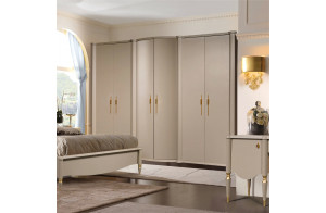 Шестистворчатый шкаф для одежды Моника (Капучино эмаль)