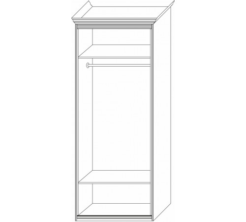 Шкаф 2-х дверный с глухой дверью и зеркальной Неаполь Ясень анкор светлый (патина "серебро") Шкаф 2-х дверный с глухой дверью и зеркальной Неаполь Ясень анкор светлый (патина "серебро")