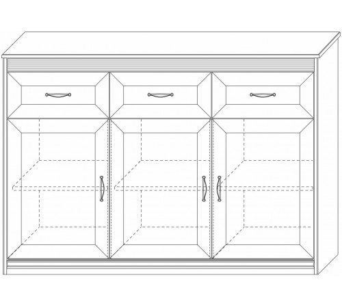 Большой комод Неаполь Ясень анкор светлый (патина "серебро") Большой комод Неаполь Ясень анкор светлый (патина "серебро")