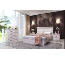 Спальня Неаполь 2 Ясень анкор светлый (патина "серебро") экокожа «polo» белая. Спальня Неаполь 2 Ясень анкор светлый (патина "серебро") экокожа «polo» белая.