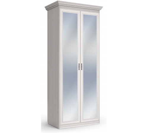 Шкаф 2-х дверный зеркальный Неаполь Ясень анкор светлый (патина "серебро") Шкаф 2-х дверный зеркальный Неаполь Ясень анкор светлый (патина "серебро")