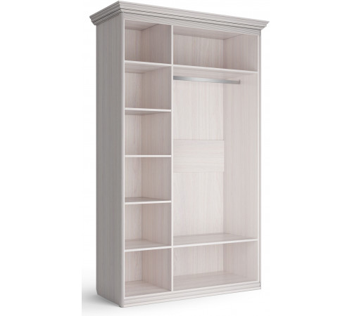 Шкаф 3-х дверный с глухой и зеркальной дверью Неаполь Ясень анкор светлый (патина "серебро") Шкаф 3-х дверный с глухой и зеркальной дверью Неаполь Ясень анкор светлый (патина "серебро")