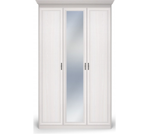 Шкаф 3-х дверный с глухой и зеркальной дверью Неаполь Ясень анкор светлый (патина "серебро") Шкаф 3-х дверный с глухой и зеркальной дверью Неаполь Ясень анкор светлый (патина "серебро")