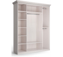 Шкаф 4-х дверный зеркальный Неаполь Ясень анкор светлый (патина "серебро") Шкаф 4-х дверный зеркальный Неаполь Ясень анкор светлый (патина "серебро")