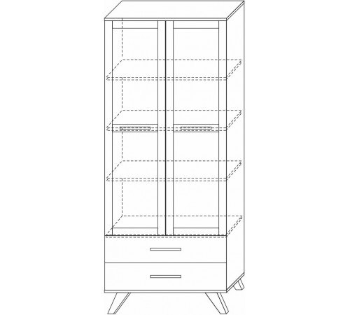 Гостиная Вега Скандинавия 2 (глянец, белый + дуб каньон)