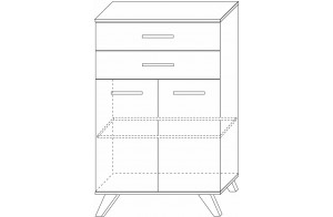Гостиная Вега Скандинавия 3 (глянец, белый + дуб каньон)