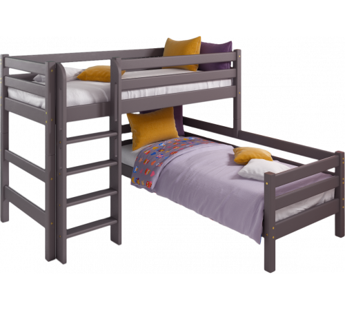 Кровать Соня Лаванда угловая вариант 7 с прямой лестницей Кровать Соня Лаванда угловая вариант 7 с прямой лестницей