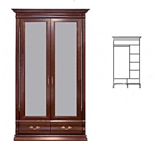 Шкаф для одежды Оскар ММ-216-01/02 (орех) Шкаф для одежды Оскар ММ-216-01/02 (орех)