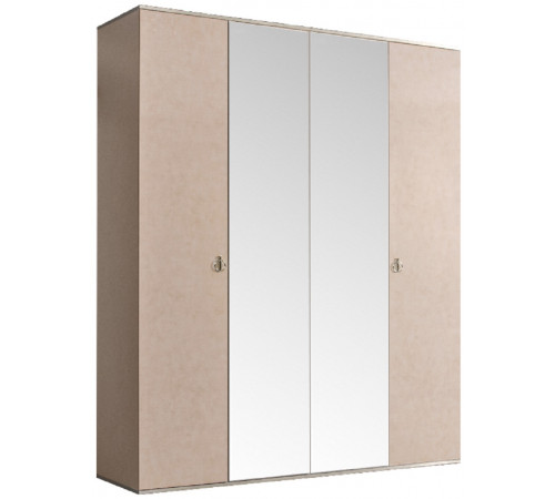 Четырехстворчатый шкаф для одежды с зеркалом Rimini РМШ1/4 (латте) Четырехстворчатый шкаф для одежды с зеркалом Rimini РМШ1/4 (латте)