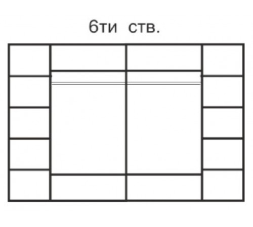 Шестистворчатый шкаф для одежды с зеркалом Rimini Solo РМШ1/6 (s) (слоновая кость) Шестистворчатый шкаф для одежды с зеркалом Rimini Solo РМШ1/6 (s) (слоновая кость)
