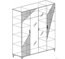 Четырехдверный шкаф для одежды Родос 130
