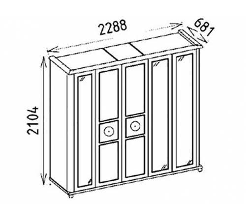 Шкаф платяной 5-ти дверный Мистраль (Mistral) Шкаф платяной 5-ти дверный Мистраль (Mistral)