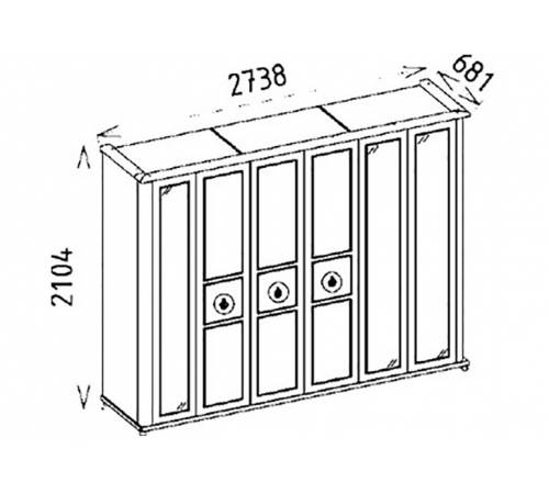 Шкаф платяной 6-ти дверный Мистраль (Mistral) Шкаф платяной 6-ти дверный Мистраль (Mistral)