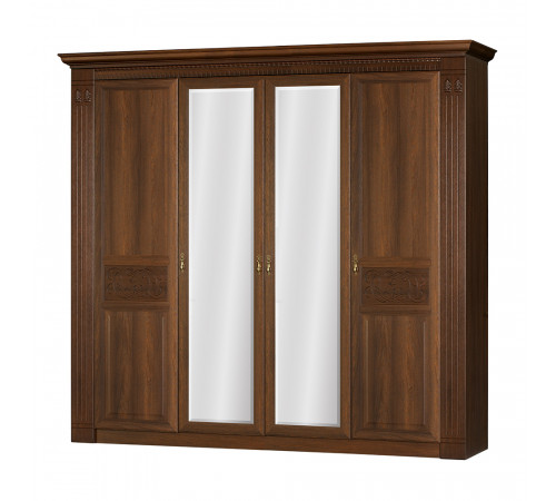 Шкаф четырехдверный с зеркалами Лючия 203 темный